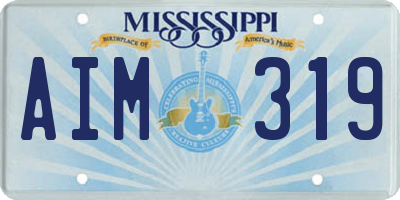 MS license plate AIM319