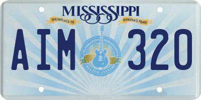 MS license plate AIM320