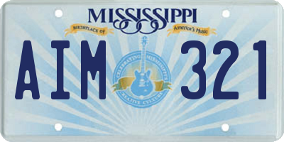 MS license plate AIM321