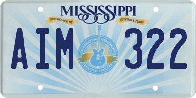 MS license plate AIM322