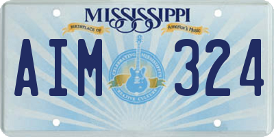MS license plate AIM324