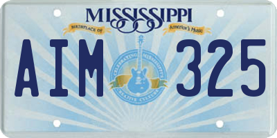 MS license plate AIM325
