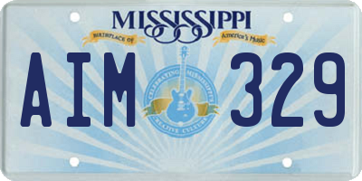 MS license plate AIM329