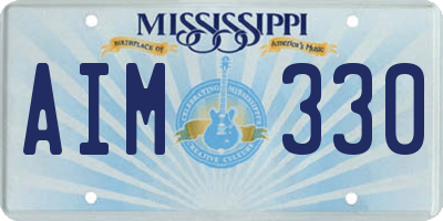 MS license plate AIM330
