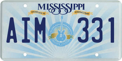 MS license plate AIM331
