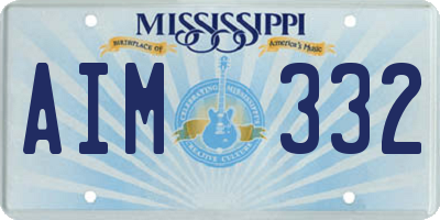 MS license plate AIM332