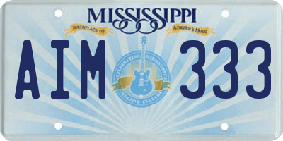 MS license plate AIM333
