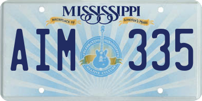 MS license plate AIM335