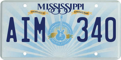 MS license plate AIM340