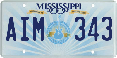 MS license plate AIM343