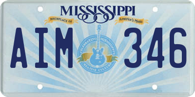MS license plate AIM346