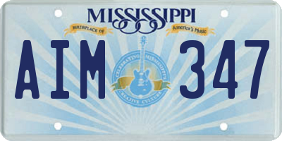 MS license plate AIM347