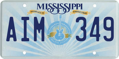 MS license plate AIM349