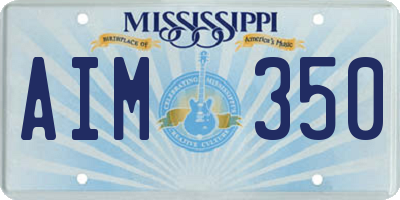 MS license plate AIM350