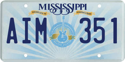 MS license plate AIM351