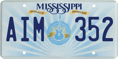 MS license plate AIM352