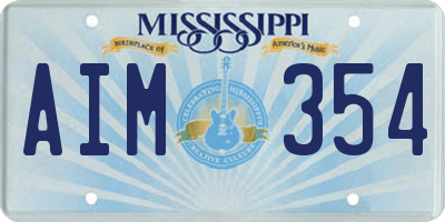 MS license plate AIM354