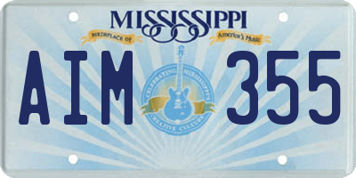 MS license plate AIM355