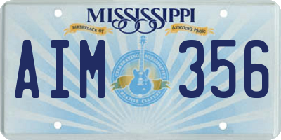 MS license plate AIM356