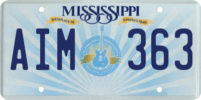 MS license plate AIM363