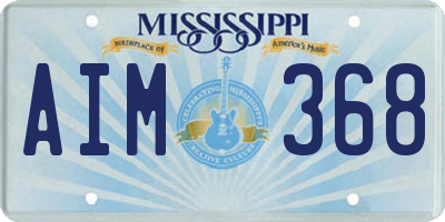 MS license plate AIM368