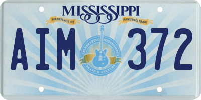MS license plate AIM372