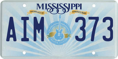 MS license plate AIM373