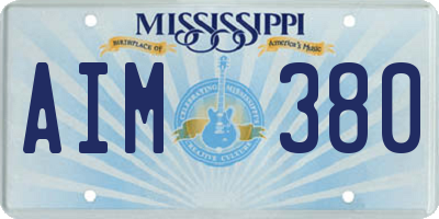 MS license plate AIM380