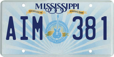 MS license plate AIM381