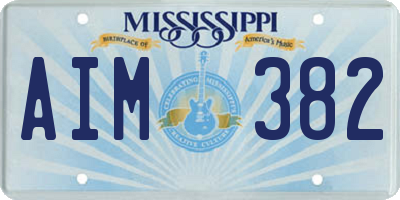 MS license plate AIM382