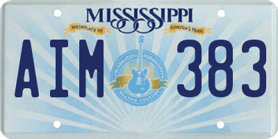 MS license plate AIM383