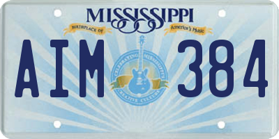 MS license plate AIM384