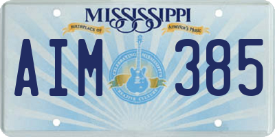 MS license plate AIM385