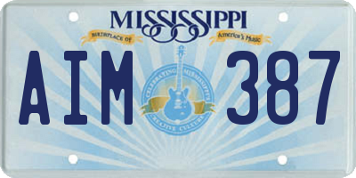 MS license plate AIM387