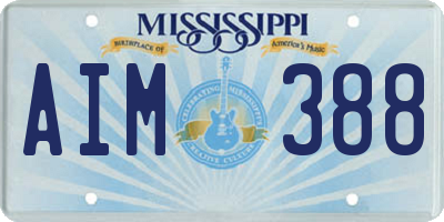 MS license plate AIM388