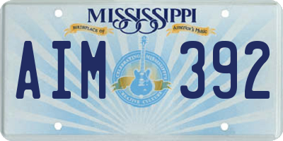 MS license plate AIM392