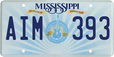 MS license plate AIM393