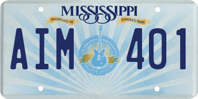 MS license plate AIM401