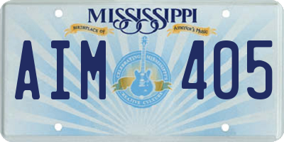 MS license plate AIM405