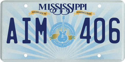 MS license plate AIM406