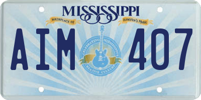 MS license plate AIM407