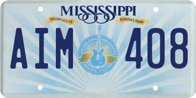 MS license plate AIM408