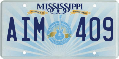 MS license plate AIM409
