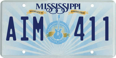 MS license plate AIM411