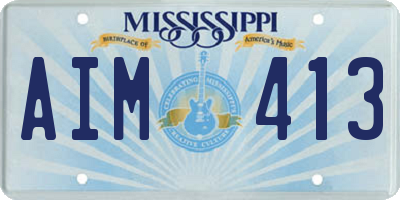 MS license plate AIM413