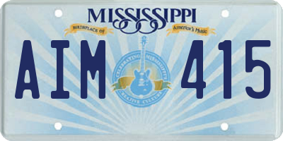 MS license plate AIM415