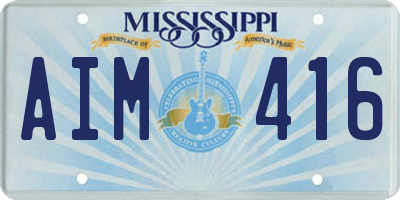 MS license plate AIM416
