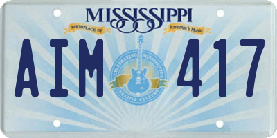 MS license plate AIM417
