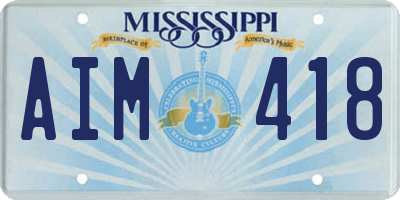 MS license plate AIM418