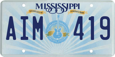MS license plate AIM419